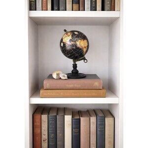 Small Vintage World Globe Black Globe Bookshelf Decor Masculine Tabletop Desk